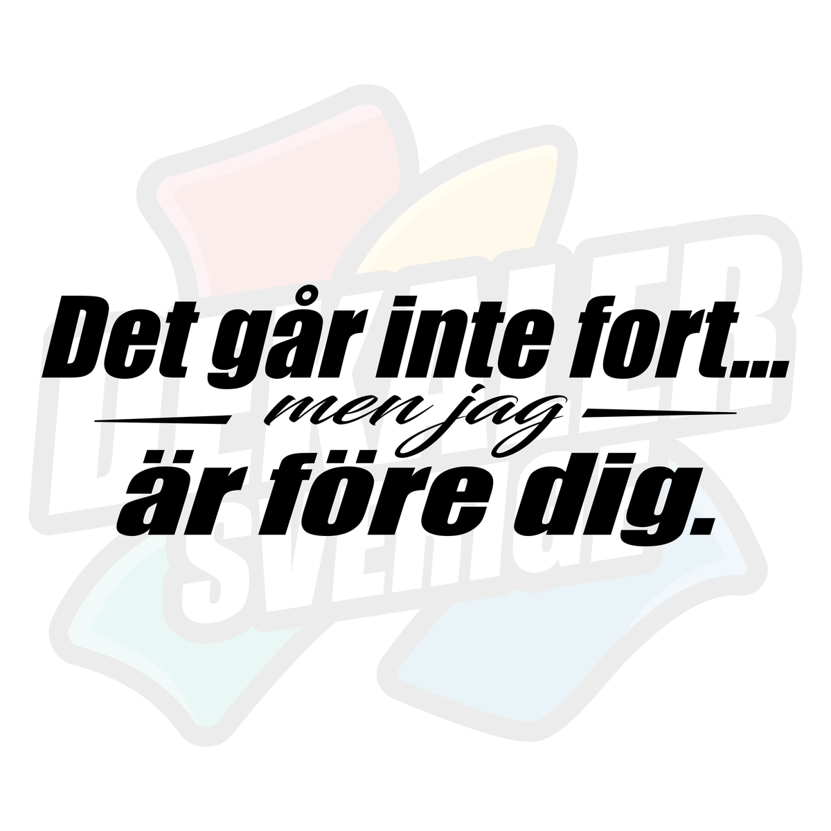 Det g¨år inte fort men jag är före dig - Dekal