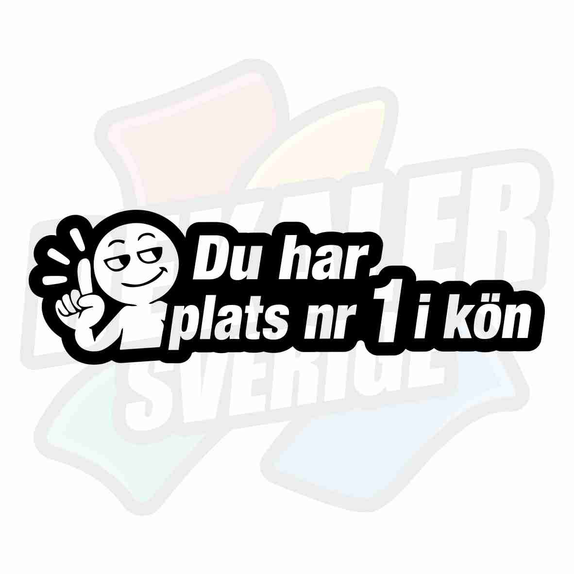 Du har plats nummer 1 i kön - Dekal