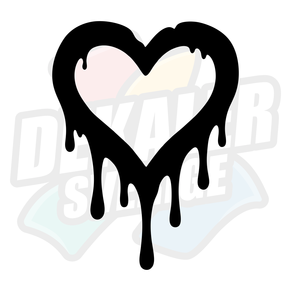 Hjäta drip - Dekal