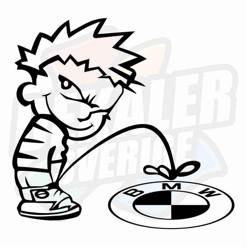 Kalle kissar på BMW - Dekal