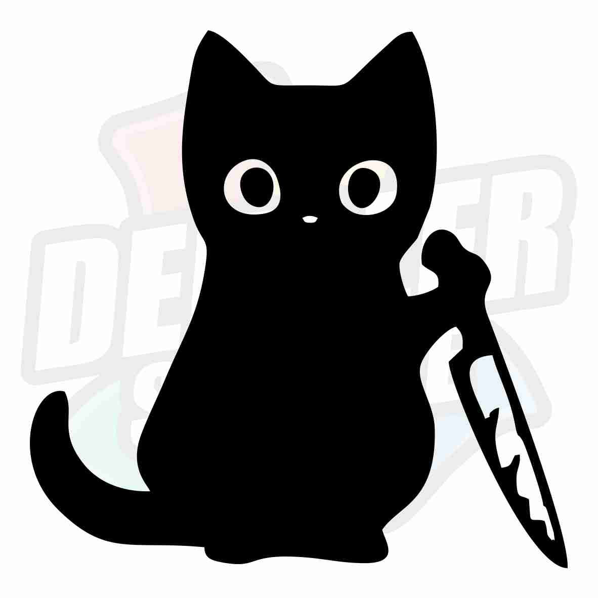 Katt Med Kniv - Dekal