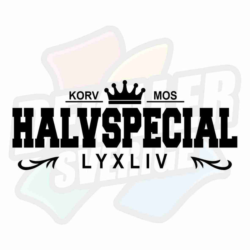 Korv, mos, halvspecial, lyxliv - Dekal