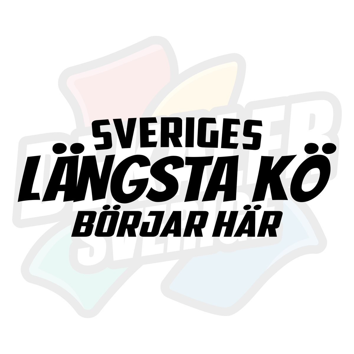Sveriges längsta kö börjar här - Dekal