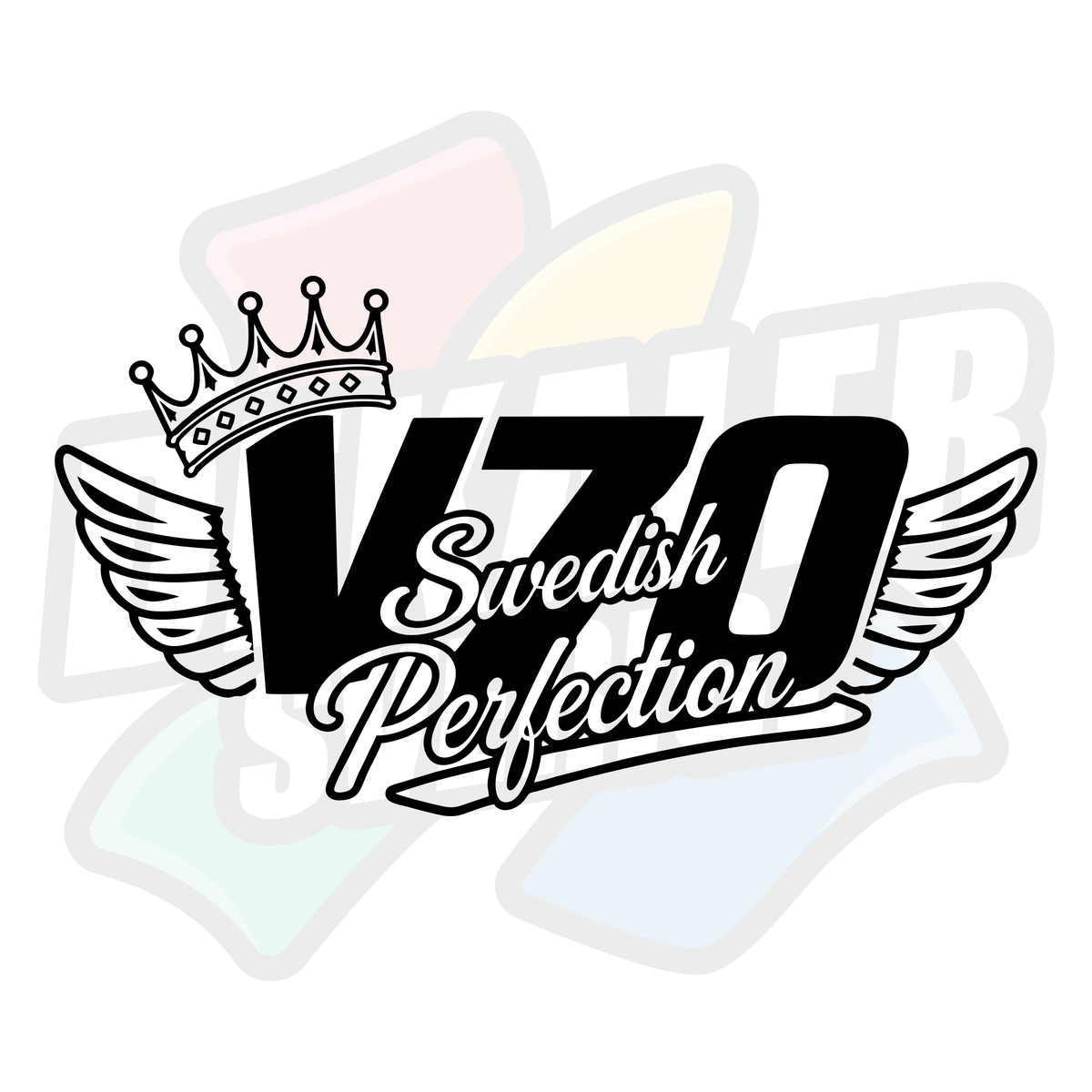 V70 Swedish perfection vinge - Dekal